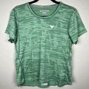 KORSA by Roadrunner‎ Sports Womens Athletic T Shirt Green Print Size L
